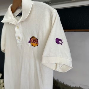 Vintage 90s Starter LA Lakers Polo Button Up Shirt AUTHENTIC
